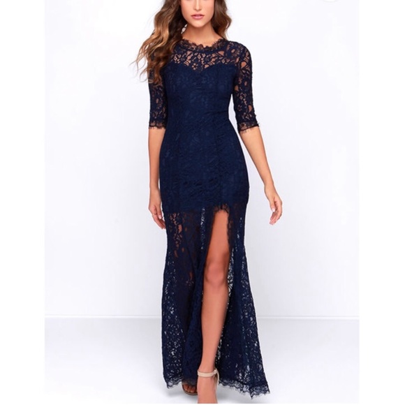 Lulu's Dresses Lulus Xl Only One Lace Maxi Dress Navy Blue Poshmark
